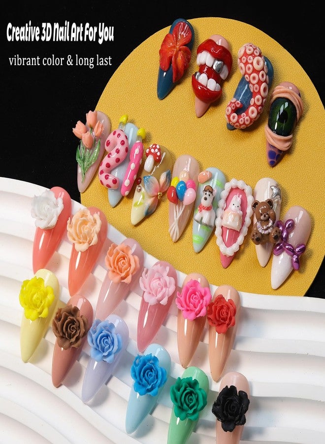 Fcozpjk 3D Sculpture Gel, 12 Colors Non-sticky Hand Builder Nail Gel Kit with Silicone Carving Pen Hard Gels for Nails Flowers Modeling Nail Clay Glue Painting Drawing Manicure Salon Supplies - Image 5